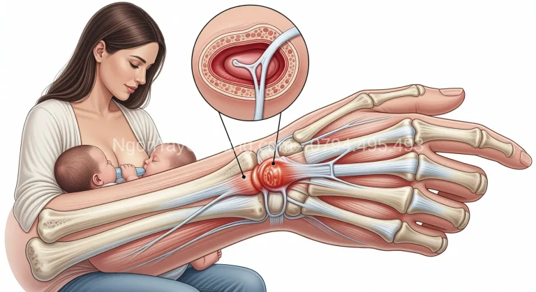 Mẹ bỉm sữa bị đau cổ tay — điều trị de Quervain tại nhà
