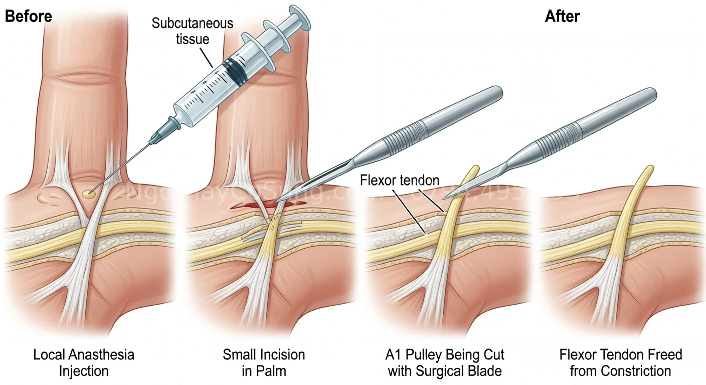 phẫu thuật ngón tay cò súng